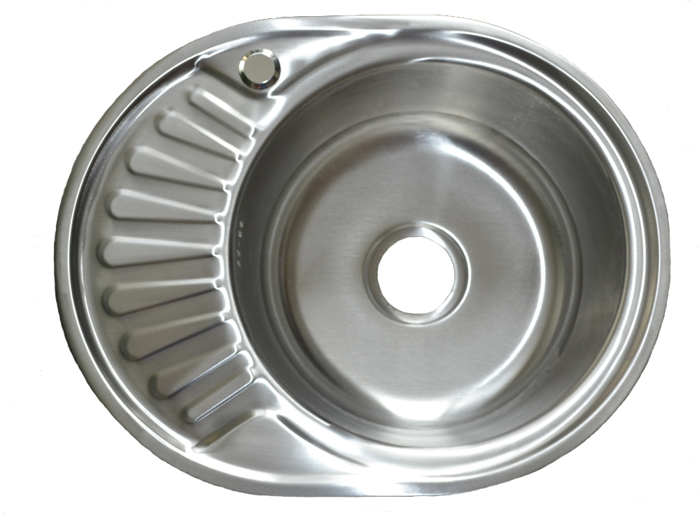 1 Spülbecken Edelstahl 304 Einbauspüle oval Küche Becken Ablagefläche